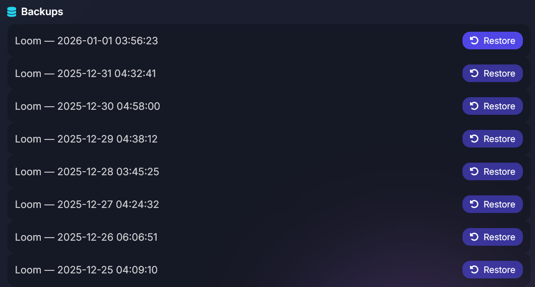 Daily Backups